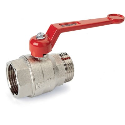 Full Bore Ball Valve for Heating, 491 FH - Female End x Hose Union with red Aluminium Butterfl y Handle